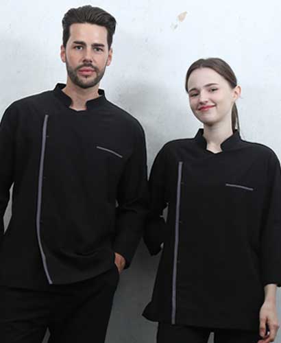 SKO-4241 블랙 슬림핏 고신축 스판조리복 ㅡㅡ [칠부/긴팔 겸용]