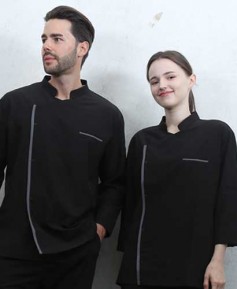 SKO-4241 블랙 슬림핏 고신축 스판조리복 ㅡㅡ [칠부/긴팔 겸용]