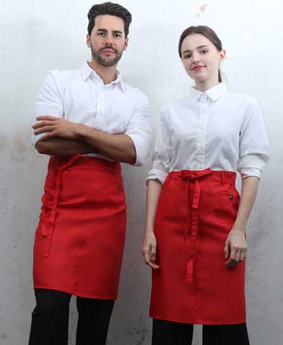 SQ-473 레드 미니포켓 심플 허리앞치마[PW04]