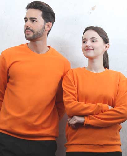 ST3-96 동절기 맨투맨 특양면 오렌지