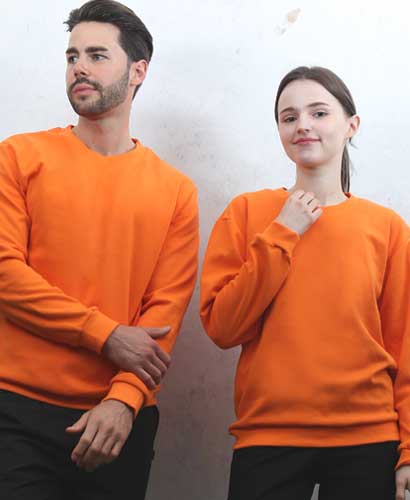 ST3-96 동절기 맨투맨 특양면 오렌지