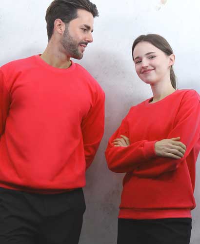 ST3-96 동절기 맨투맨 특양면 홍색