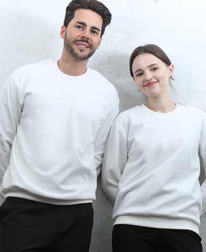 ST3-96 동절기 맨투맨 특양면 아이보리