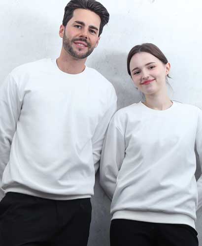 ST3-96 동절기 맨투맨 특양면 백색