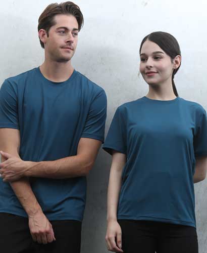 ST-12 스판덱스 인디블루 라운드 반팔