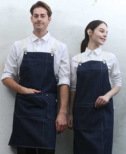 SQ-774 진청 데님 캐주얼 앞치마