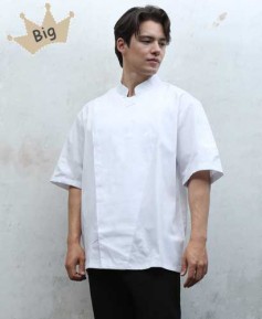 SCD-77-3 NEW 백색 속단추 반팔 빅사이즈 조리복 ㅡ(안쪽망사)