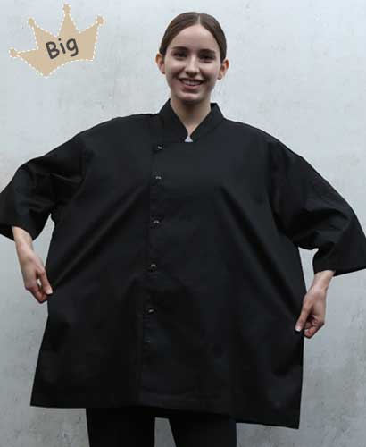 KO-177-2 블랙 싱글 반팔 스냅단추 조리복ㅡㅡㅡ빅사이즈