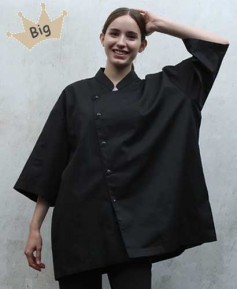 KO-177-2 블랙 싱글 반팔 스냅단추 조리복ㅡㅡㅡ빅사이즈