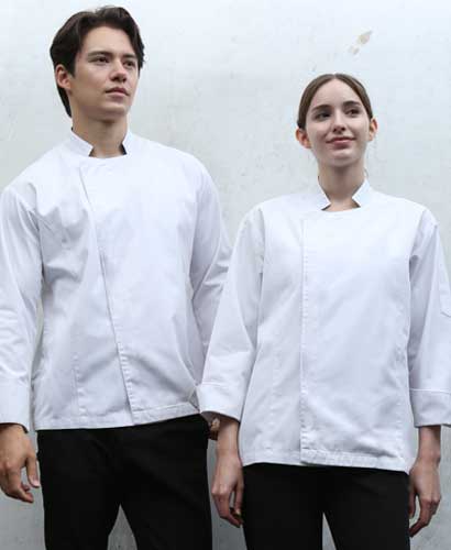 SKO-93 20수 화이트 두어러벌 스냅 조리복 ㅡ ㅡ 빅사이즈 있음