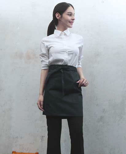 SAP-3163 블랙  면혼방 랩형앞치마