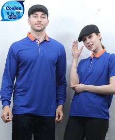 ST2-49 코발트 기능성 애리배색 체크ㅡㅡ(주머니 없음)