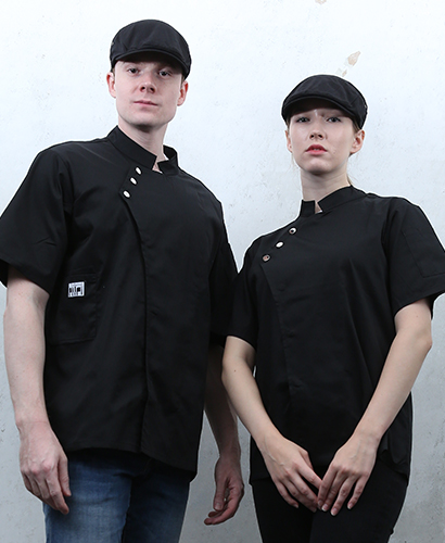 SKO-87-1블랙 쓰리버튼스냅 ㅡㅡㅡ반팔조리복 빅사이즈