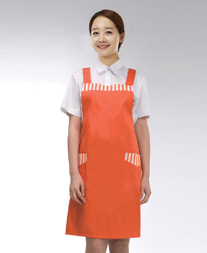 SAP-14 주황줄무늬 배색 앞치마