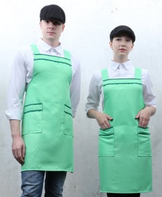 SAP-17 넉넉한 사이즈 연두 띠 앞치마