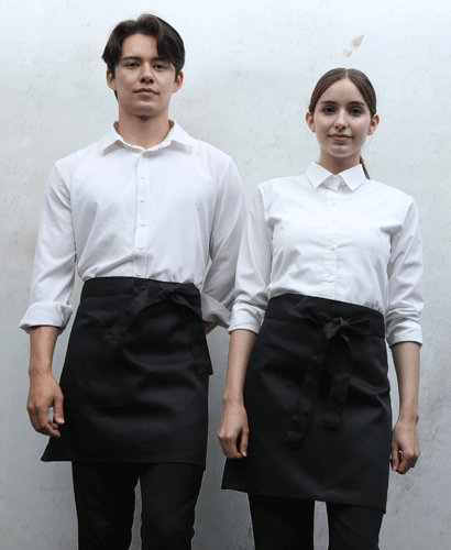 SAP-301B 검정 반앞치마 [면혼방]ㅡㅡ 밑으로 47cm 외주머니