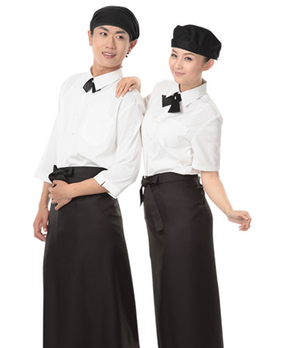 SAP-720 검정 허리롱 카페앞치마  [면혼방]