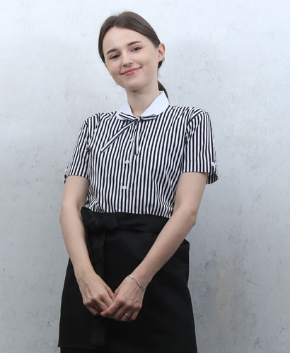 SB-127 검정줄지백색카라 반팔