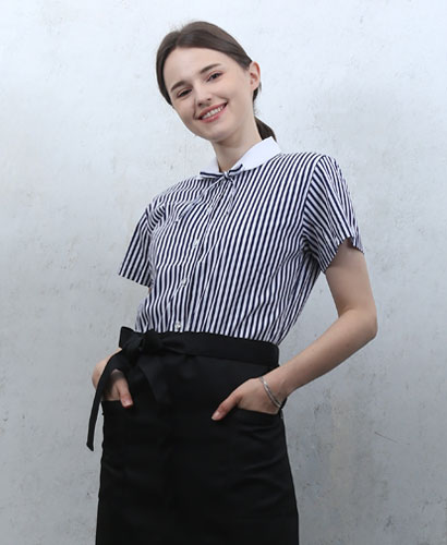 SB-128 곤색줄지백색카라 반팔