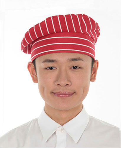 ◎ SC-636 적색스트라이프 쿡모자 ◎ ㅡㅡ ((남여공용))