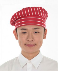 ◎ SC-636 적색스트라이프 쿡모자 ◎ ㅡㅡ ((남여공용))