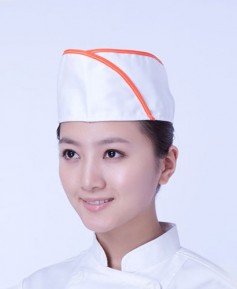 SC-924 백색/오렌지띠 위망사 헬로모자