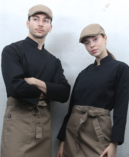 SCD-77 NEW 검정 속단추 조리복  ㅡ(안쪽망사) ㅡㅡ(긴팔/칠부겸용)