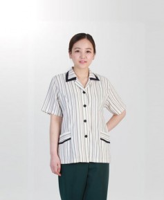 SCL-39 베이지 줄 유니폼 반팔/긴팔