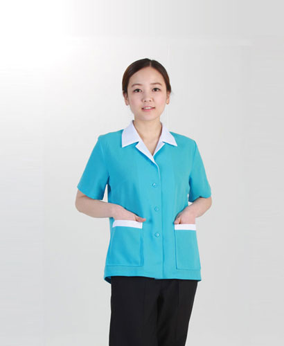 SCL-43 진하늘 배색 유니폼 반팔