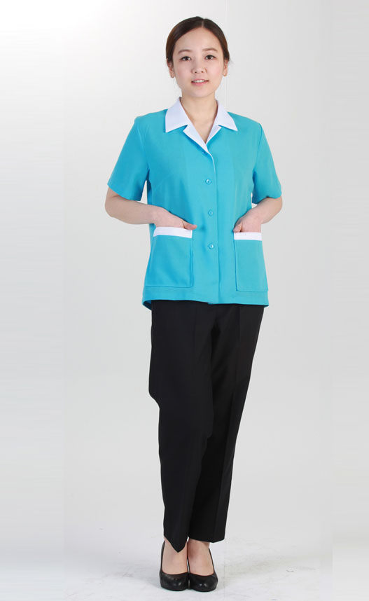 SCL-43 진하늘 배색 유니폼 반팔