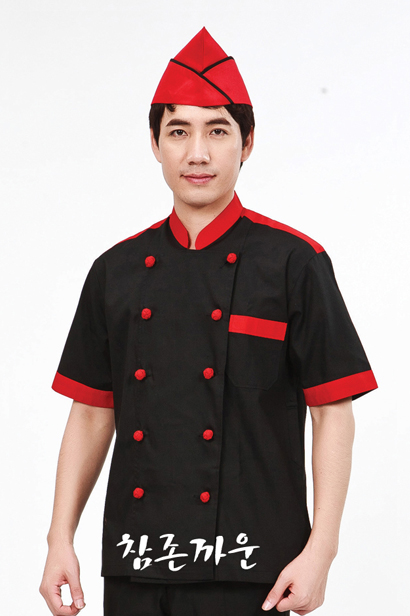 SCO-39 검정 적배색 조리복