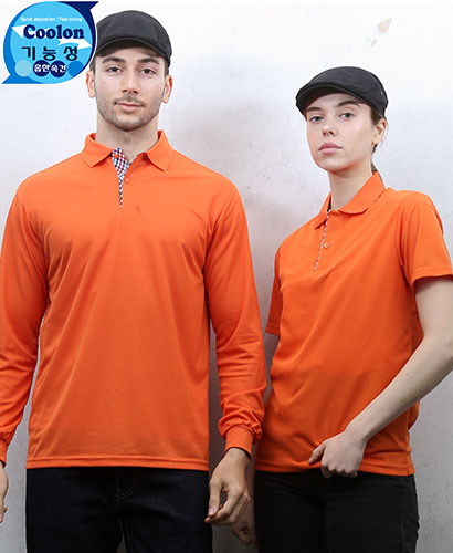 ST-17 오렌지 기능성 체크 베이직◀ㅡ(주머니없음)