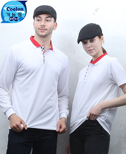 ST2-49 백색 기능성 애리배색 체크ㅡㅡ(주머니 없음 )