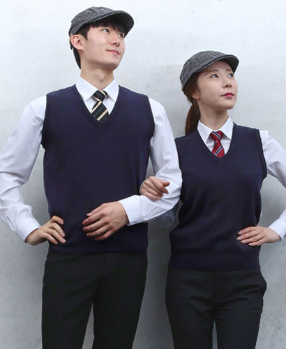 SG-44  곤색 무지 니트 조끼