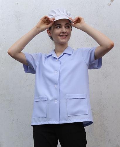 SHA-75 여성 형광백색 폴리 반팔