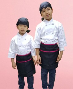 SK-23 검정 두건과 검정핑크띠 허리앞치마