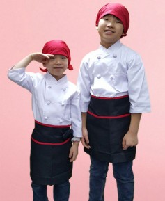 SK-26 적색두건과 검정적색띠 허리앞치마