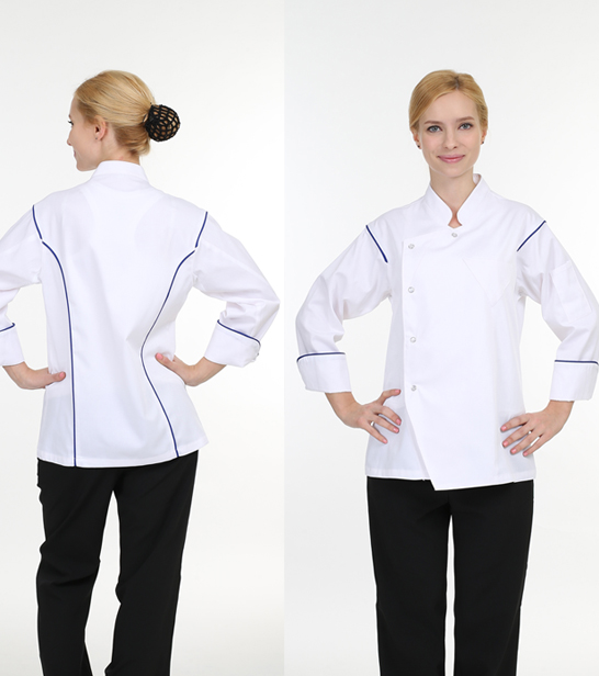 SKO-105 백색 스넵단추 조리복