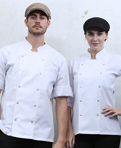 SKO-127 백색 기능성 이중소매 ㅡㅡㅡ스넵버튼