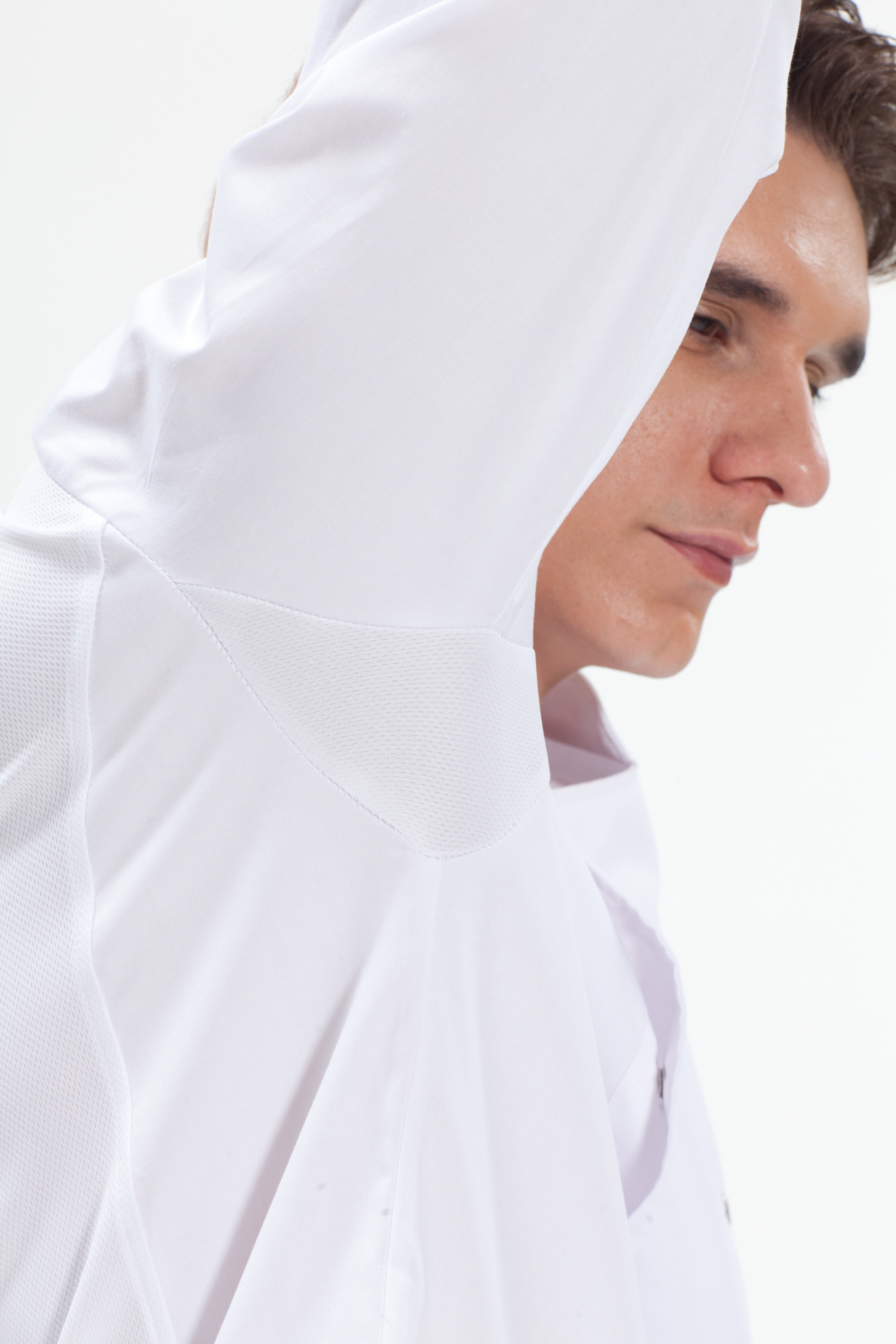 SKO-127 백색 기능성 이중소매 ㅡㅡㅡ스넵버튼