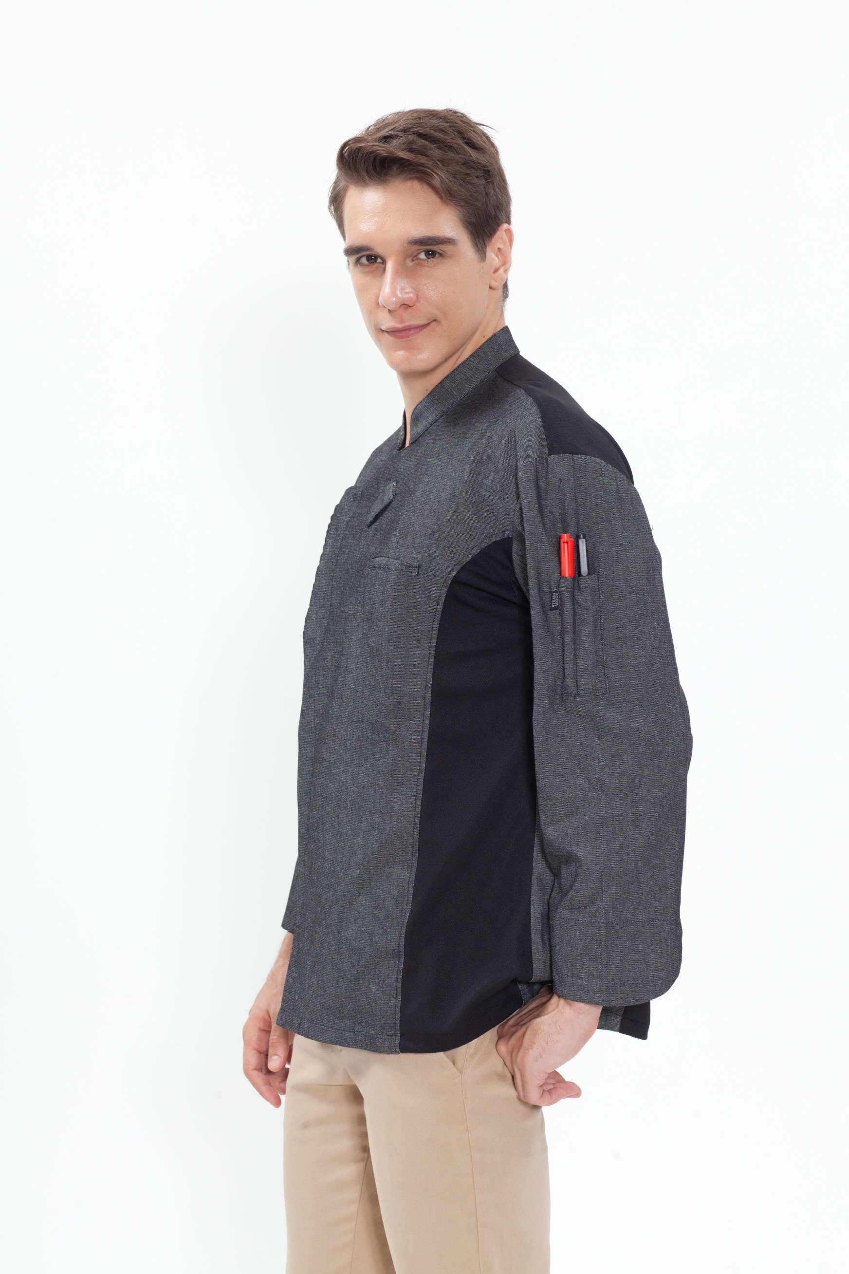 SKO-133 회색 데님 목타이 포인트