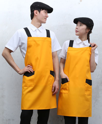 SAP-739 노랑/검정 배색 앞치마