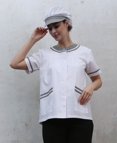 SHA-96 체크라운드 반팔 ((검정체크))