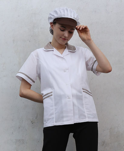 SHA-93 체크카라 반팔 ((갈색체크))