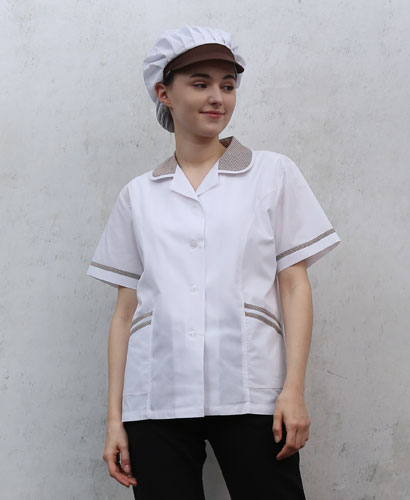 SHA-93 체크카라 반팔 ((갈색체크))