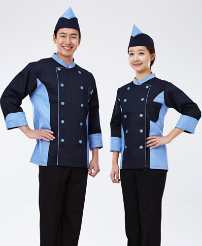 SCO-004 더블단추 배색쿡복