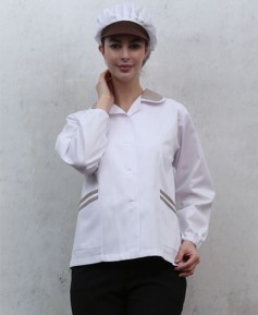 SHA-48 갈색체크카라 위생복