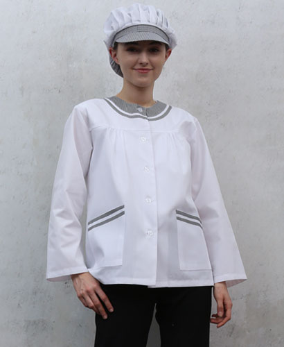 SHA-45-2 체크라운드 위생복ㅡㅡ((검정체크))