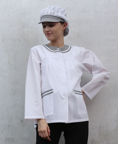 SHA-45-2 체크라운드 위생복ㅡㅡ((검정체크))