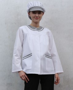 SHA-45-2 체크라운드 위생복ㅡㅡ((검정체크))